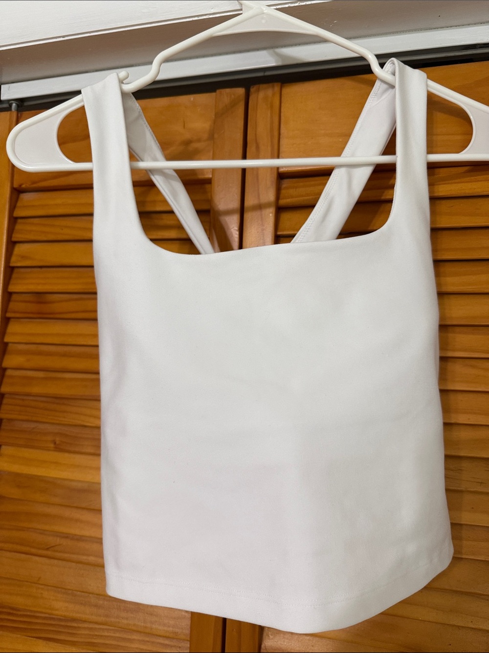 White Cropped Workout Tank- Women